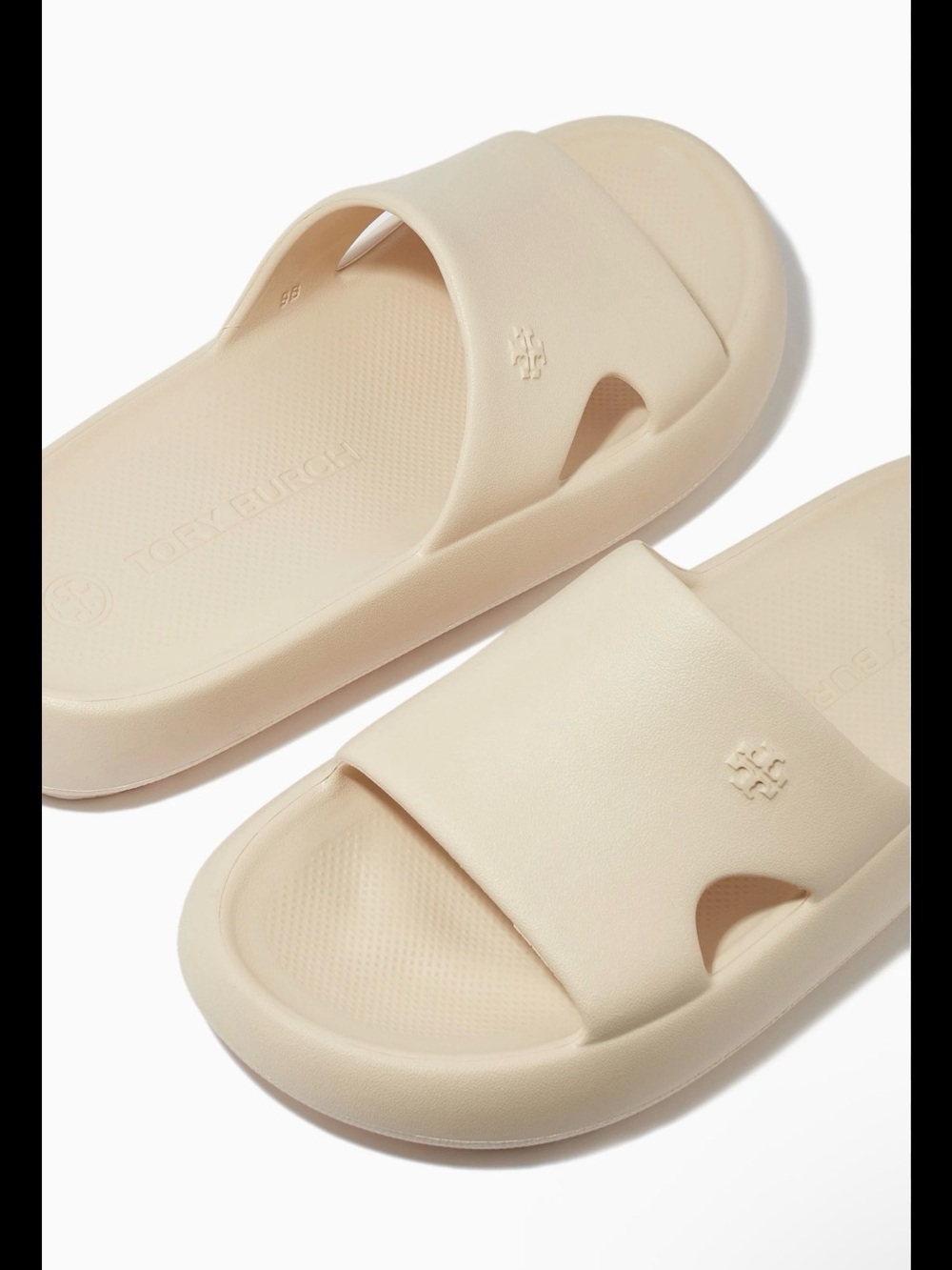 Tory Burch Soft Cream Slide Pool Sandals